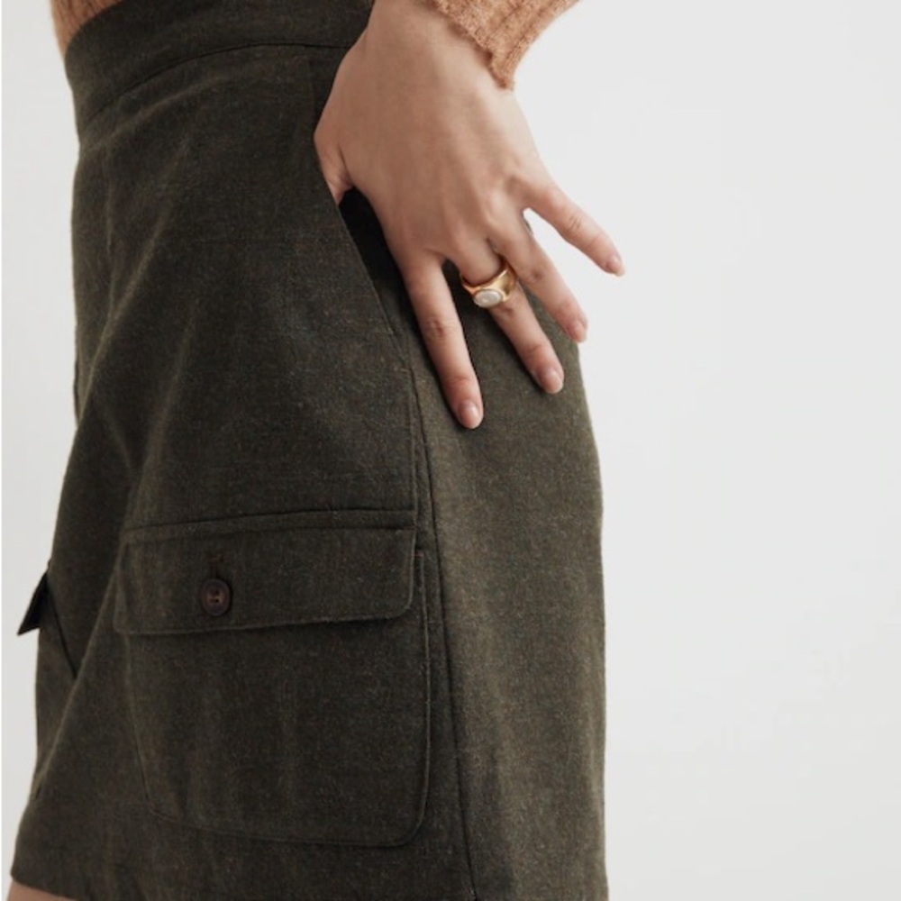 Madewell Dark Olive Mini Skirt - Picture 4 of 5